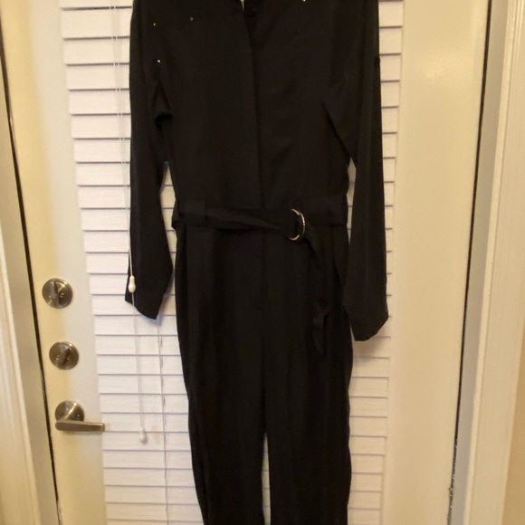 Anthro Utility Jumpsuit. Blue/black. Size Med. - Picture 1 of 6
